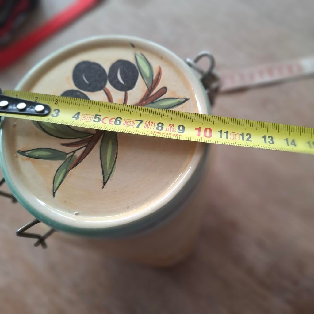 Voorraadpot met olijfmotief - Keukenopberger, Ophalen of Verzenden