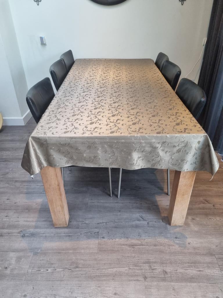 Eettafel met 6 stoelen, Ophalen, Rechthoekig, 200 cm of meer, 50 tot 100 cm