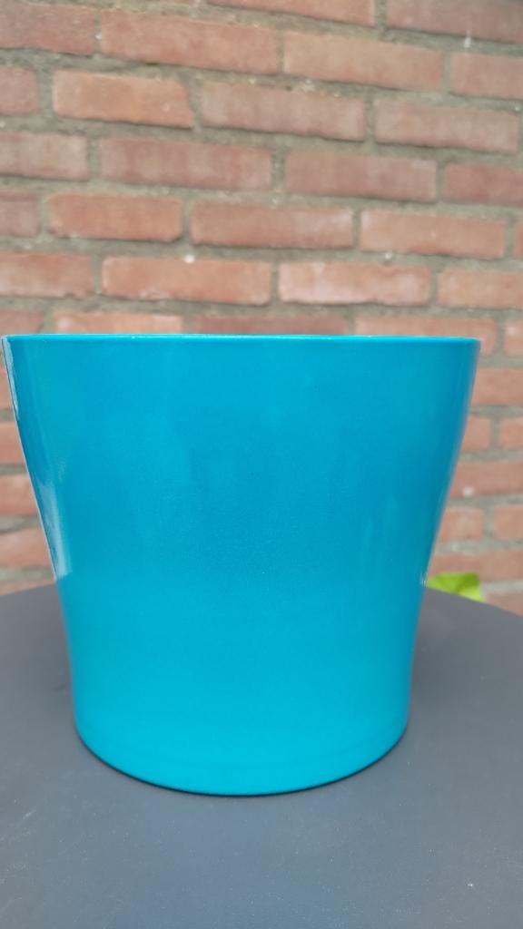 Bloempot blauw, Tuin en Terras, Ophalen, Gebruikt, Rond, Binnen