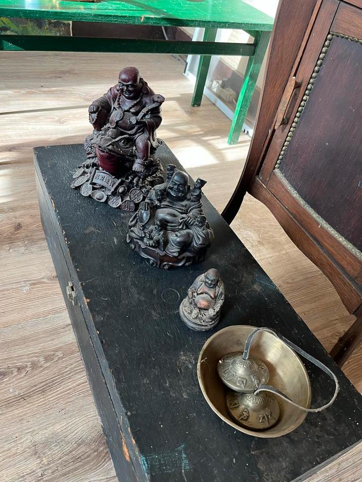 Lachende Boeddha beeldjes, Huis en Inrichting, Woonaccessoires | Boeddhabeelden, Gebruikt, Ophalen