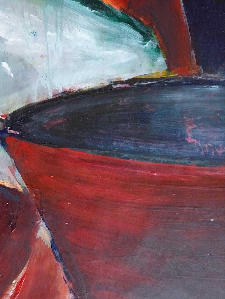 Modern Stilleven gouache olieverf op papier 20e eeuw, Ophalen of Verzenden