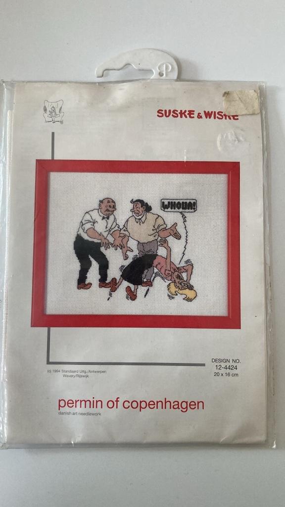 Suske en Wiske borduren vintage Permin of Copenhagen, Hobby en Vrije tijd, Verzenden, Nieuw, Handborduren, Patroon