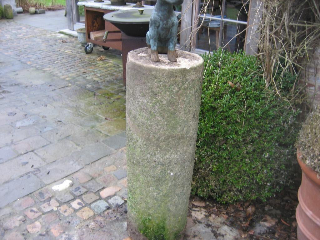 mooie oude natuurstenen sokkel,zuil, Tuin en Terras, Ophalen, Gebruikt