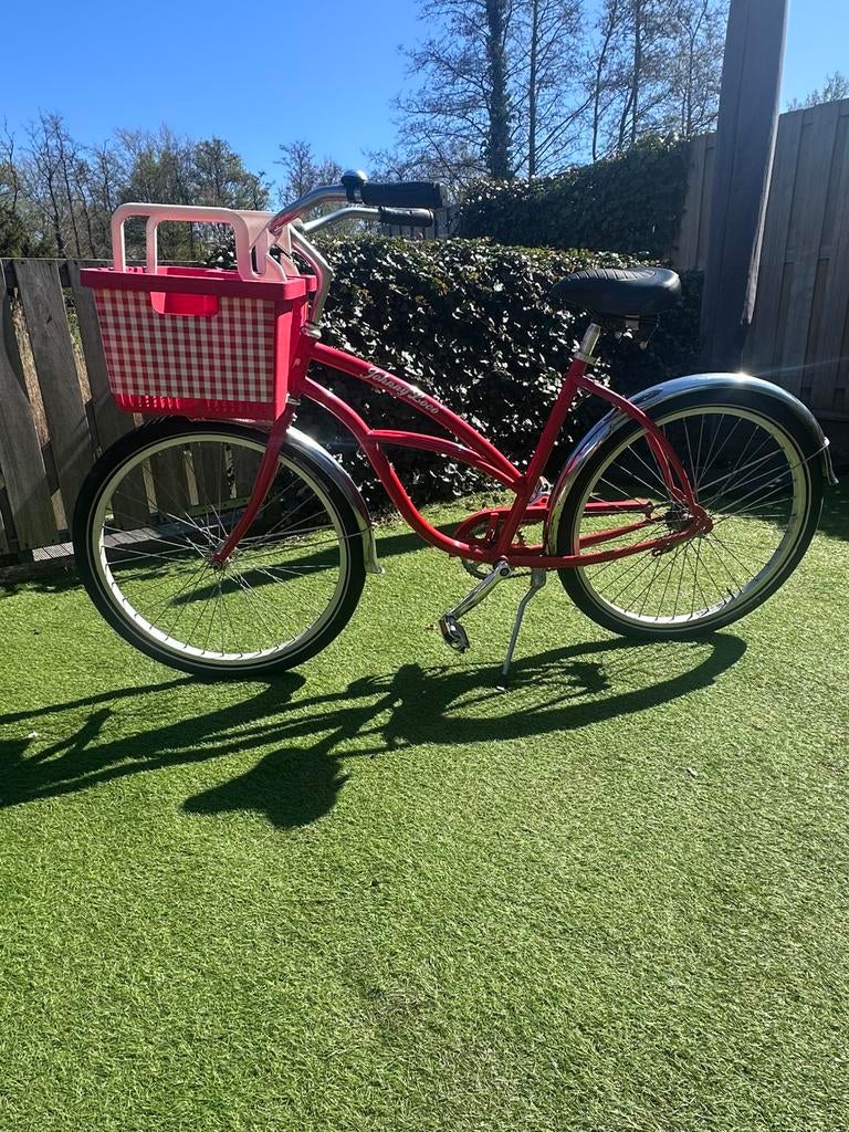 Johnny Loco Beach Cruiser + mand + dik zadel, Fietsen en Brommers, Fietsen | Dames | Omafietsen, Zo goed als nieuw, Ophalen