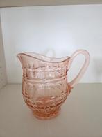 Art deco roze glazen waterkan, Ophalen of Verzenden