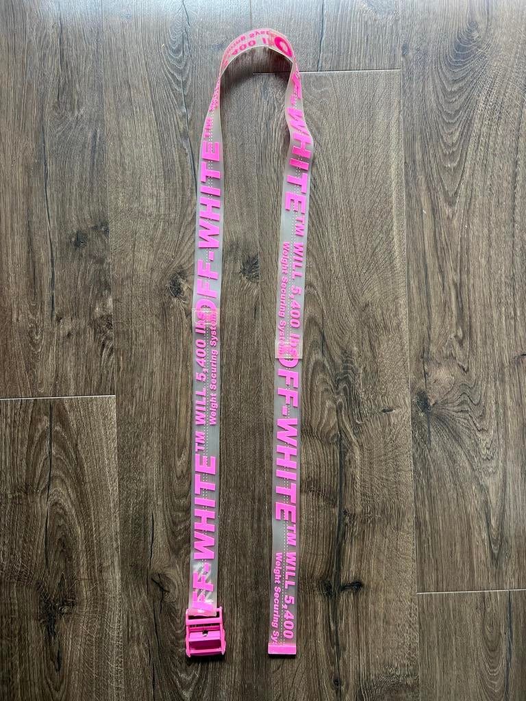Off White roze transparante riem, Kleding | Dames, Riemen en Ceinturen, Overige kleuren, Heupriem, Ophalen of Verzenden, Zo goed als nieuw