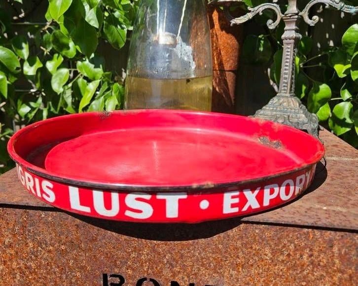 Export Tigris brouwerij Lust, emaille., Ophalen, Rond, Overige materialen