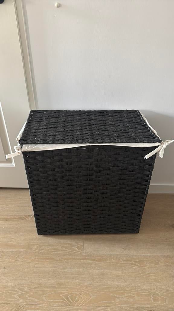 Dubbele wasmand rotan 140L zgan, Ophalen, Zo goed als nieuw, Bruin