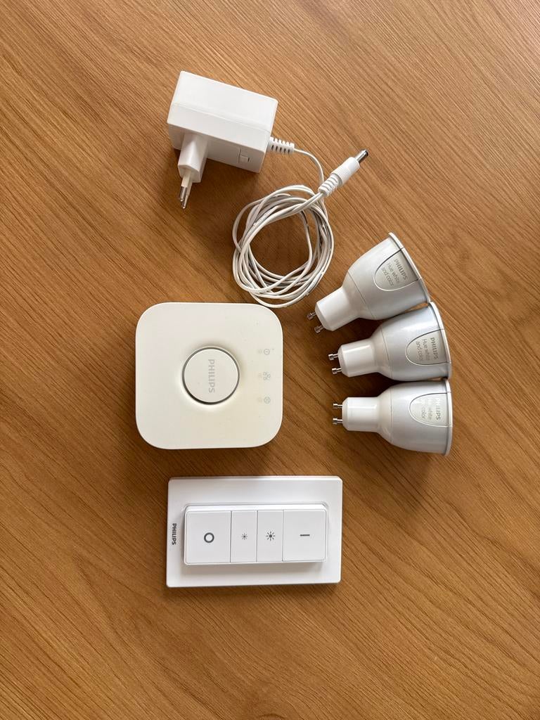 Philips Hue Starterset: Bridge, Dimmer & 3 GU10 Lampen, Ophalen, Gebruikt