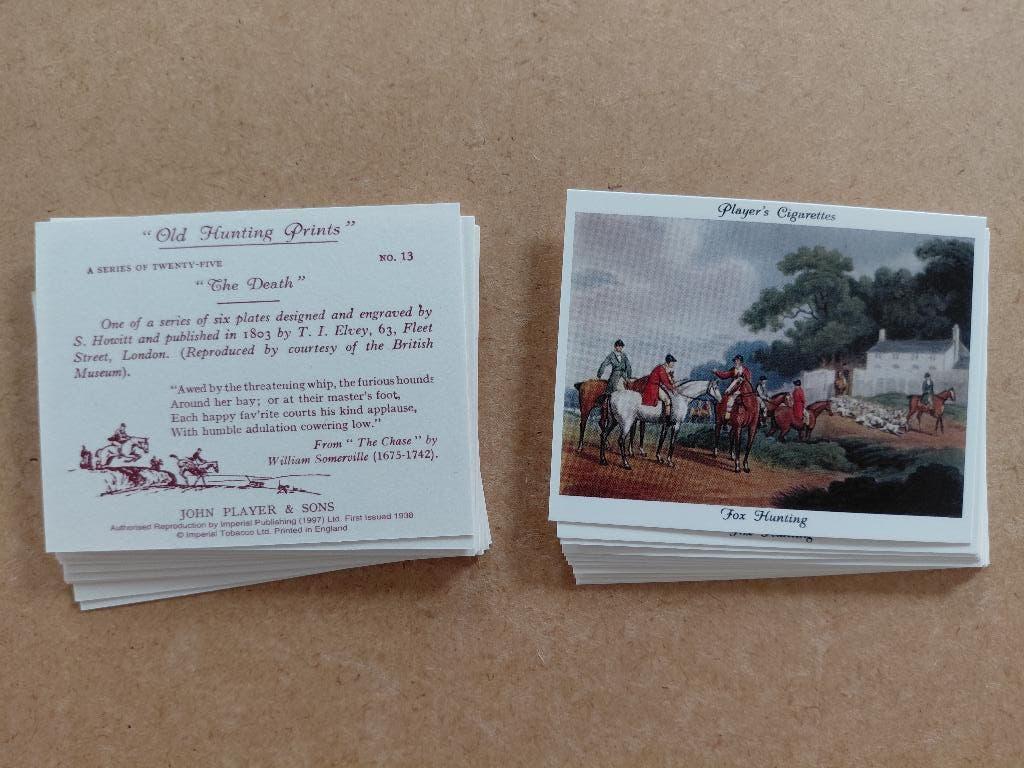 Old Hunting Prints complete set 25 cigarette cards REPRO, Verzamelen, Ophalen, Zo goed als nieuw