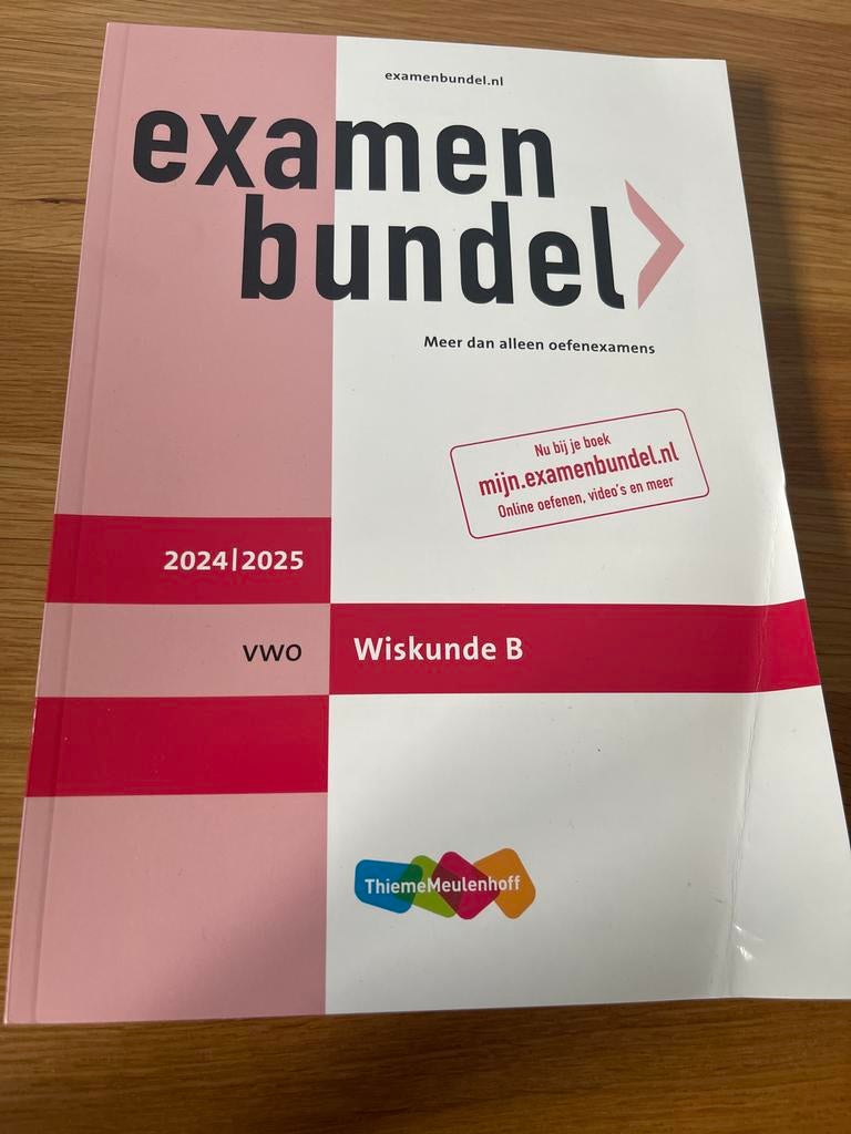 Examenbundel VWO Wiskunde-B 2024/2025 - Nieuwstaat, Boeken, Schoolboeken, Ophalen of Verzenden, Nieuw, VWO, Wiskunde B
