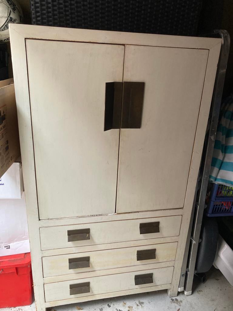 Oude kast met 3 legplanken en 3 lades, Ophalen, Gebruikt
