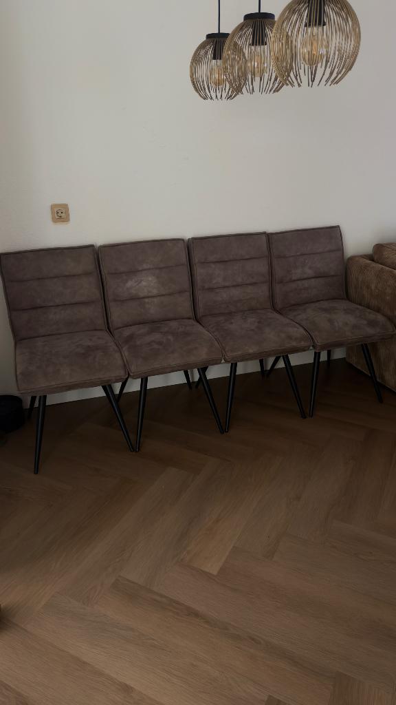 Eetkamerstoelen, Ophalen of Verzenden, Gebruikt, Leer, Vier