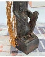1970 - Afrika africa Senufo handgesneden Hout zittend beeld, Antiek en Kunst, Ophalen of Verzenden