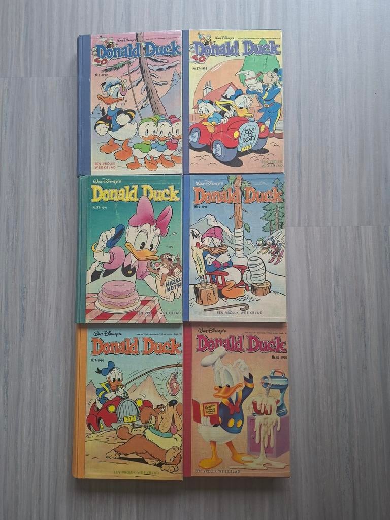 Donald Duck Jaargangen 1990, 1991, 1992 - 6 Gebonden Boeken, Boeken, Meerdere stripboeken, Ophalen of Verzenden, Gelezen, Walt Disney
