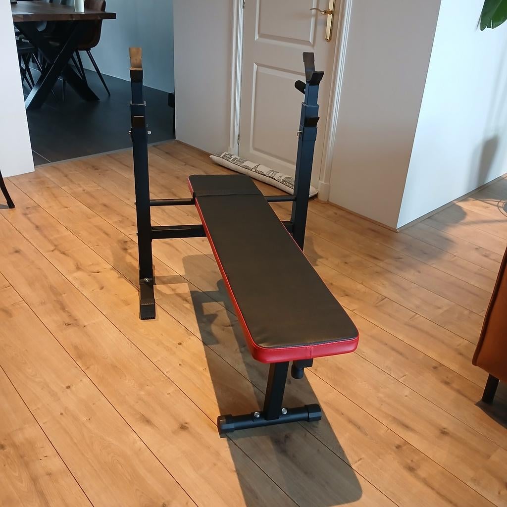 Halterbank €80,00, Ophalen of Verzenden, Zo goed als nieuw, Fitnessbank