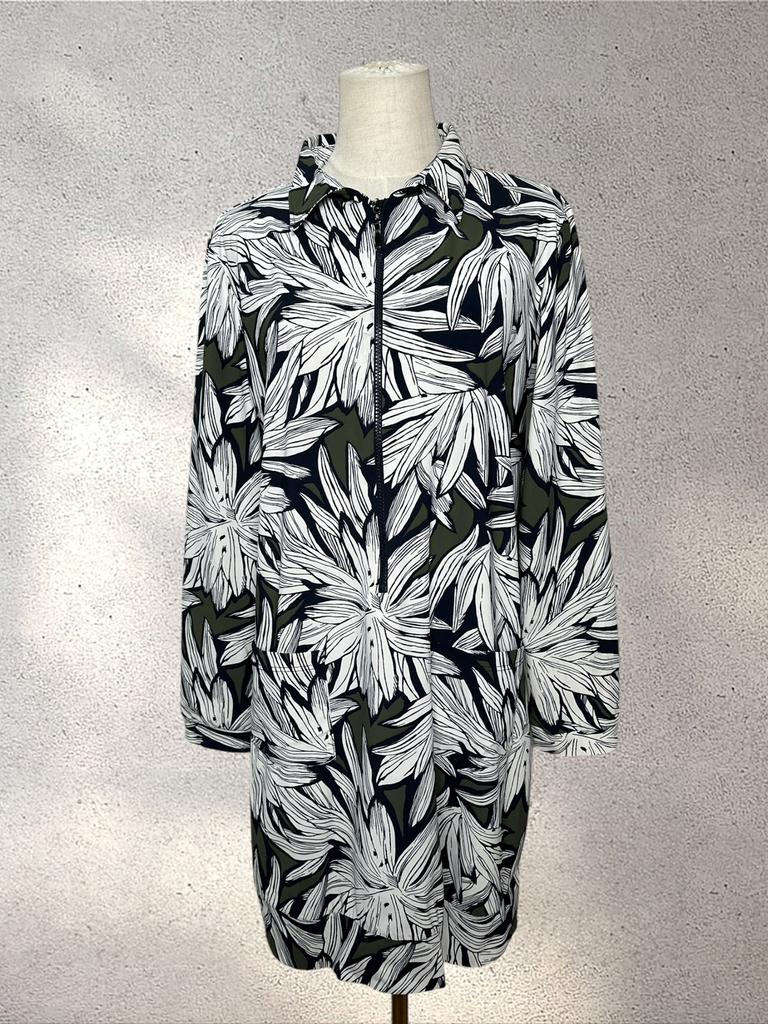 Studio Anneloes Green White Floral Zip Tunic Dress XXL, Ophalen of Verzenden, Zo goed als nieuw, Maat 46/48 (XL) of groter, Groen