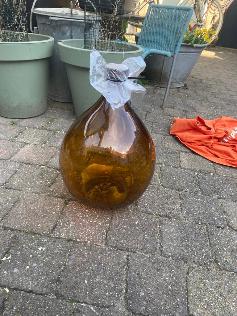 Grote glazen fles / gistfles / mandfles, Ophalen, Zo goed als nieuw