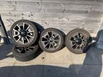 4 originele Fiat 500 Abarth velgen met banden (1 beschadigd), Auto-onderdelen, Banden en Velgen, Ophalen, Gebruikt, 16 inch, Banden en Velgen