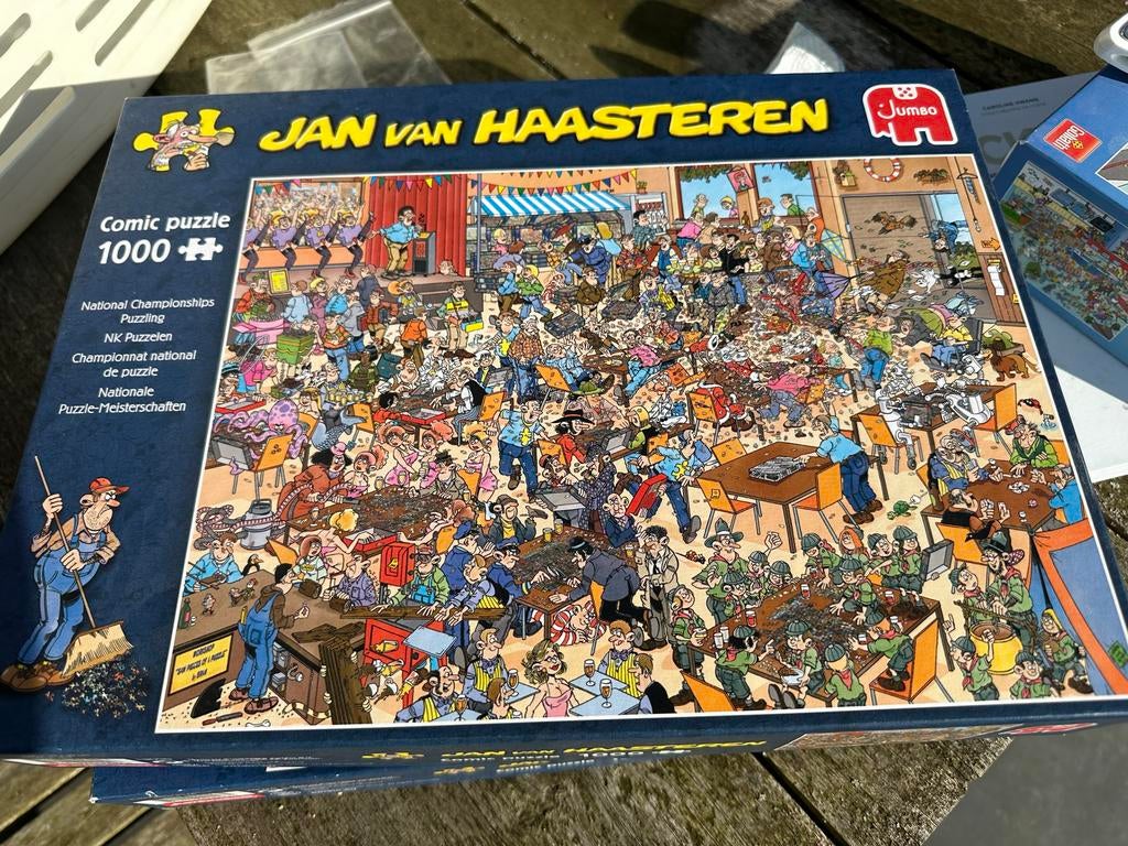 Jan van Haasteren legpuzzel 1000 stukjes. NK puzzelen., Ophalen of Verzenden, 500 t/m 1500 stukjes, Gebruikt, Legpuzzel