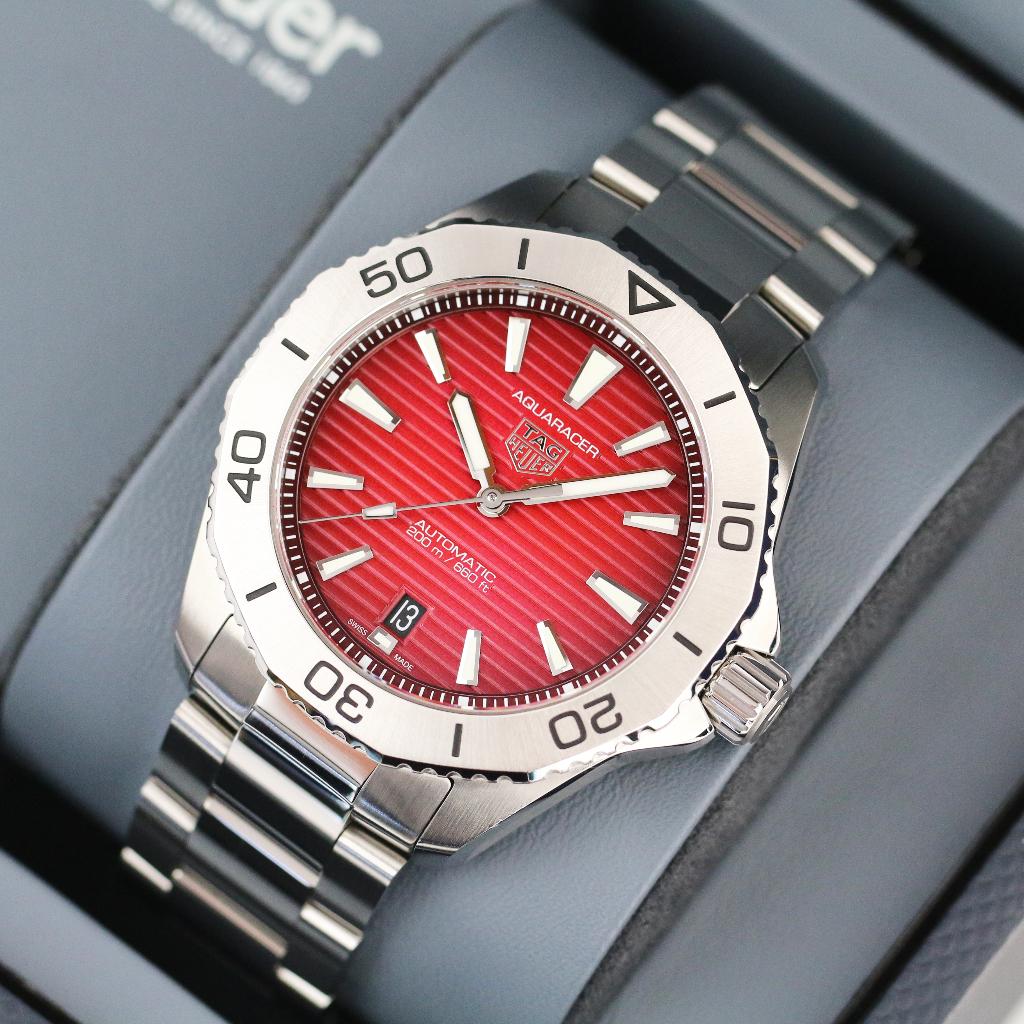 TAG Heuer Aquaracer Rood 200 40 (Zeer goed/ 06-2025), Staal, Staal, Polshorloge, Ophalen of Verzenden