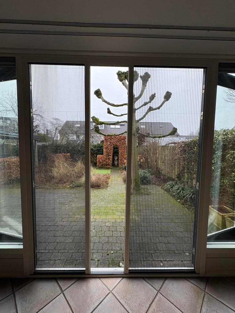 Dubbele plissé hor voor openslaande deuren, Ophalen, Kunststof, Zo goed als nieuw, 150 tot 225 cm