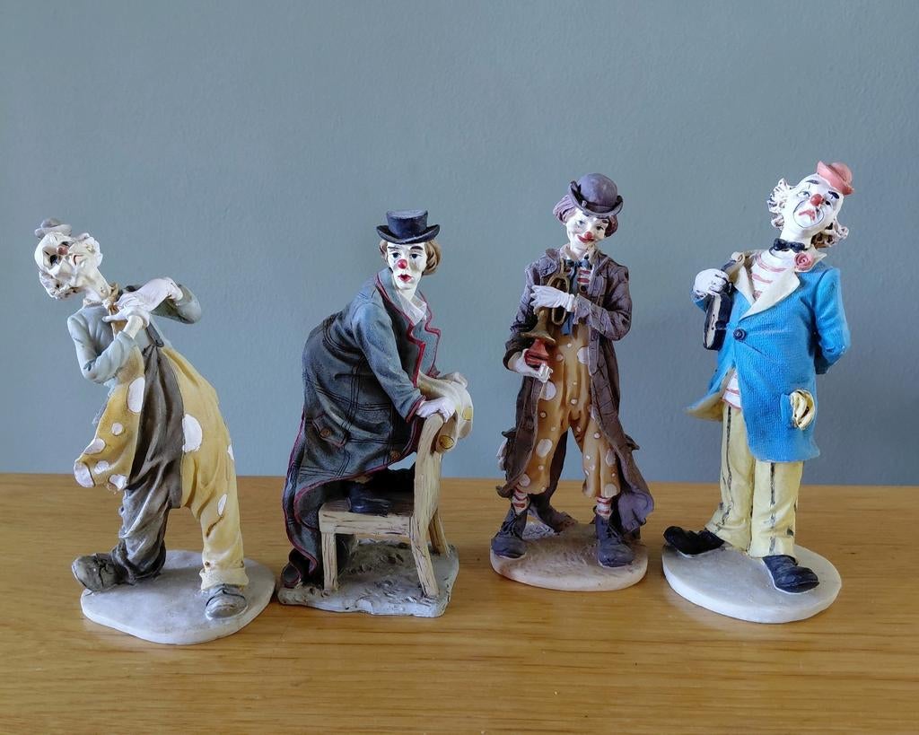 Set 4 Circus Clown figuur beeldjes (stijl Giuseppe Armani), Ophalen of Verzenden