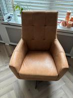 Leren draai fauteuil - Cognac kleur, Ophalen, Minder dan 75 cm, Leer, Zo goed als nieuw