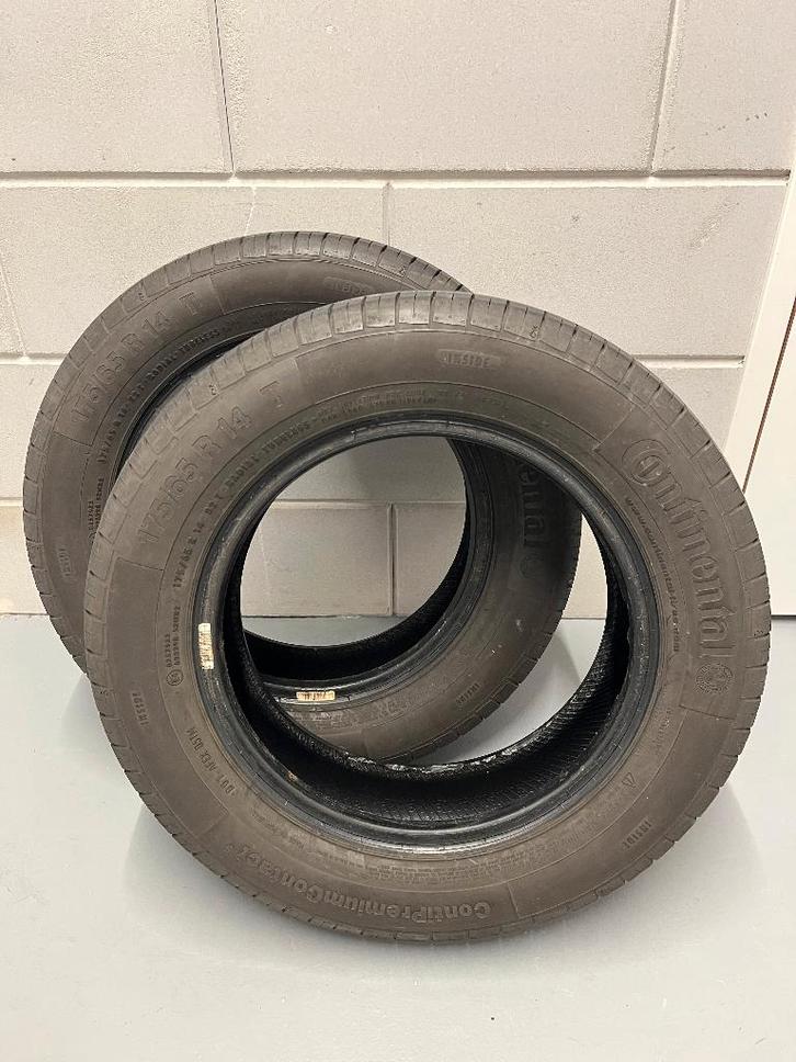 2x gebruikte Continental zomerbanden 175/65 R14 3,8mm/4,2mm, Auto-onderdelen, Banden en Velgen, Band(en), Zomerbanden, 14 inch
