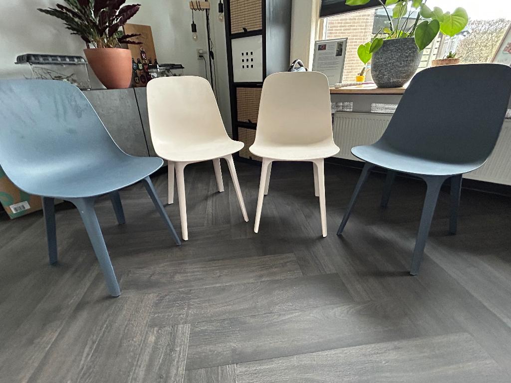4x ODGER stoel (IKEA), Ophalen, Kunststof, Wit, Zo goed als nieuw