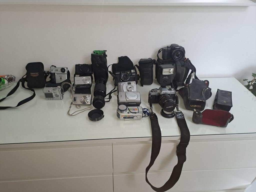 Diverse fotocamera's en lenzen: analoog en digitaal, Audio, Tv en Foto, Fotocamera's Digitaal, Ophalen of Verzenden, Gebruikt