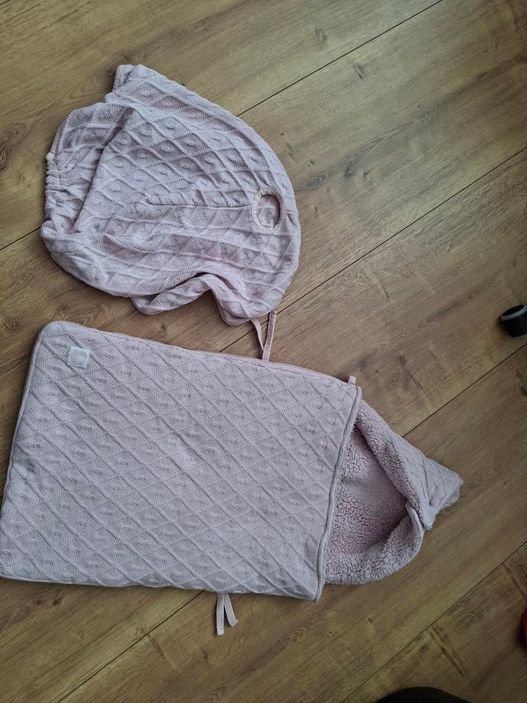 Jollein maxicosi voetenzak en zonnekap roze, Ophalen, Autogordel, Zo goed als nieuw, 0 t/m 13 kg