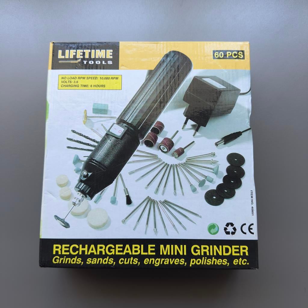 Lifetime Tools Oplaadbare Mini Grinder Set - 60 Delen Nieuw, Ophalen of Verzenden, Nieuw