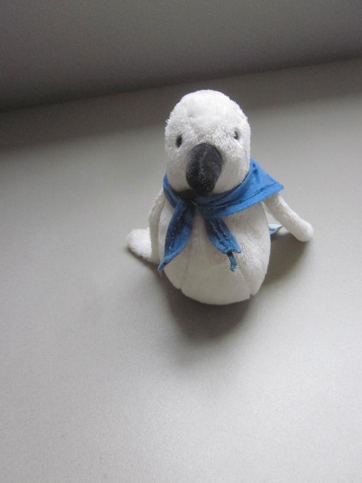 Happy Horse 2006 wit pluche eend duif meeuw blauwe sjaal, Kinderen en Baby's, Speelgoed | Knuffels en Pluche, Nieuw, Eend, Ophalen of Verzenden