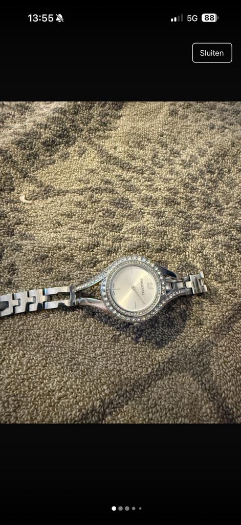 swarovski horloge zilver dames, Overige merken, Staal, Ophalen of Verzenden, Zo goed als nieuw