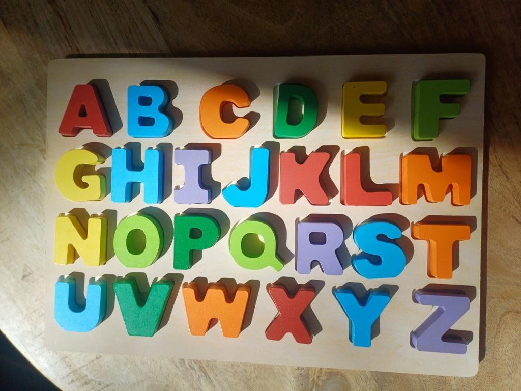 Houten letteralfabet, Ophalen of Verzenden, Zo goed als nieuw