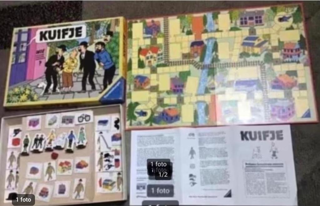 Kuifje detectivespel wie ontvoerde professor Zonnebloem, Ophalen of Verzenden, Kuifje, Gebruikt, Boek of Spel