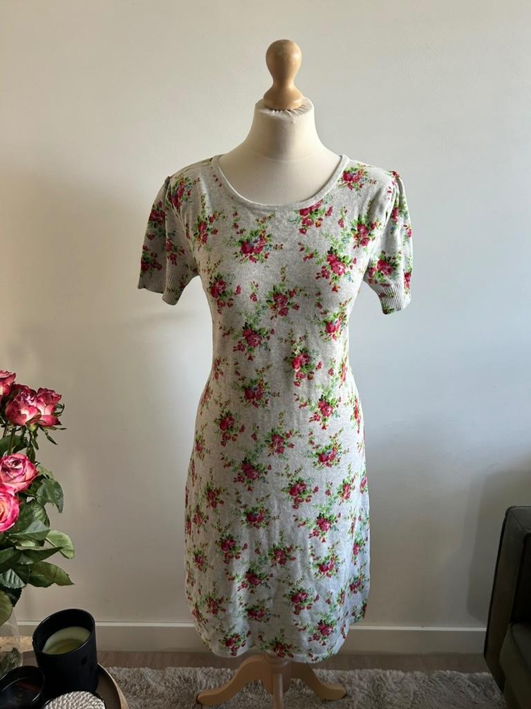 King Louie maat L grijs rozen jurkje 3224