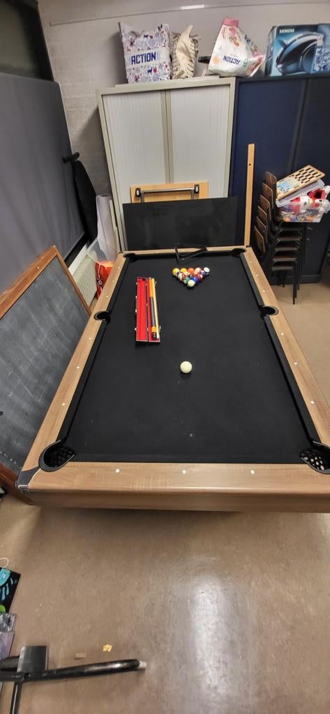 Pegasi Pooltafel Boston 7ft met Tafeltennisblad & Toebehoren, Sport en Fitness, Biljarten en Poolen, Ophalen, Zo goed als nieuw