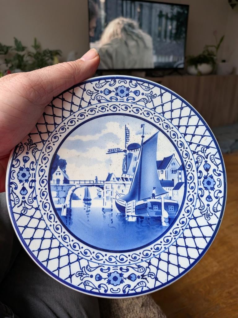 Vintage Wandbord Elsterwerda Keramik - Delfts Blauw Stijl, Ophalen