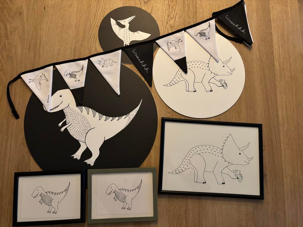 Dino kinderkamer decoratie set, Ophalen, Zo goed als nieuw, Wanddecoratie