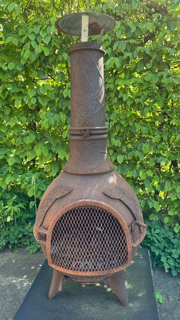 Rustieke gietijzeren terrashaard - sfeervol en robuust, Tuin en Terras, Ophalen, Gebruikt