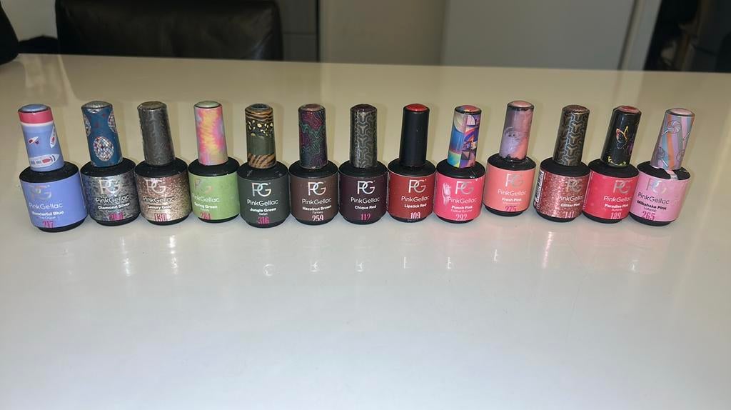 Pink Gellac 13 flesjes verschilende kleuren, Sieraden, Tassen en Uiterlijk, Ophalen of Verzenden, Zo goed als nieuw, Overige kleuren