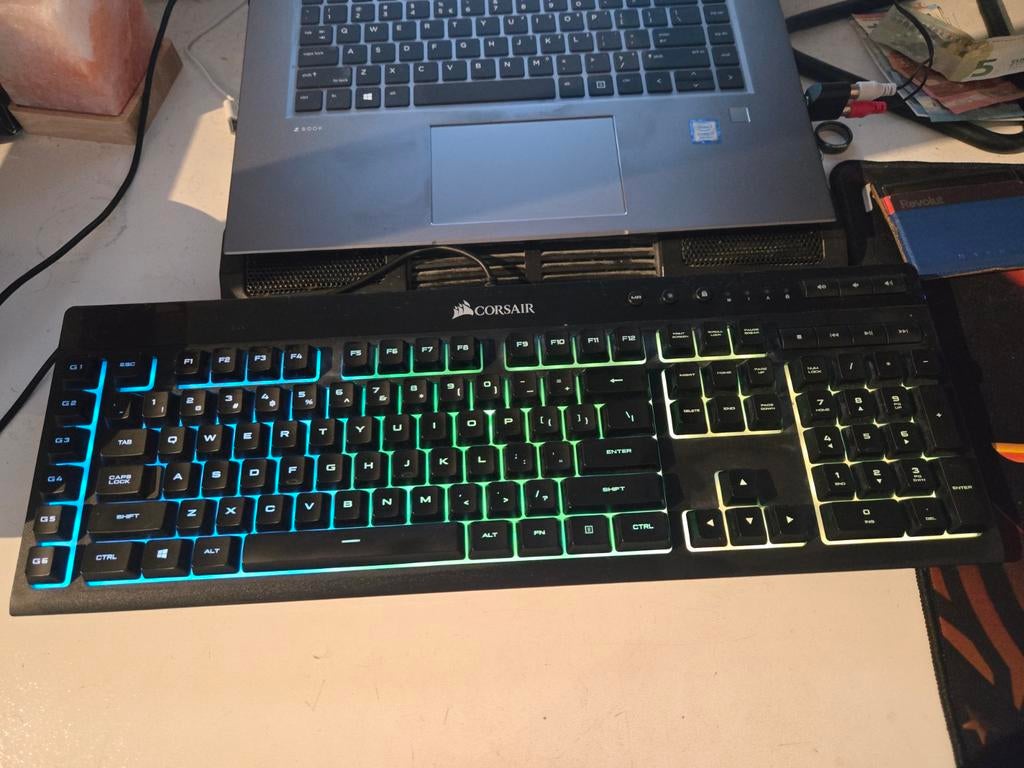 Corsair K55 RGB Gaming Toetsenbord, Computers en Software, Toetsenborden, Ophalen of Verzenden, Zo goed als nieuw, Qwerty, Gaming toetsenbord