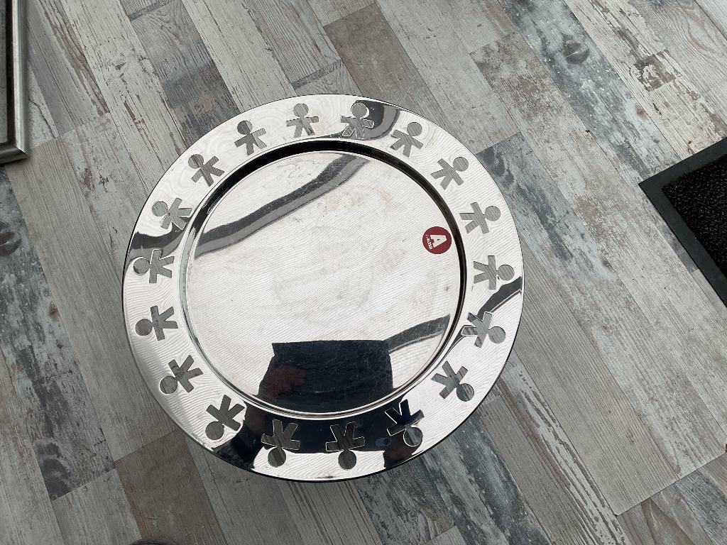 Mooie nette Alessi schaal dienblad RVS 40 cm, Ophalen of Verzenden, Zo goed als nieuw, Rond, Metaal