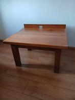 Handgemaakte salon/bijzettafel met stoprand, Huis en Inrichting, Ophalen, 50 tot 100 cm, Eikenhout, 50 tot 100 cm