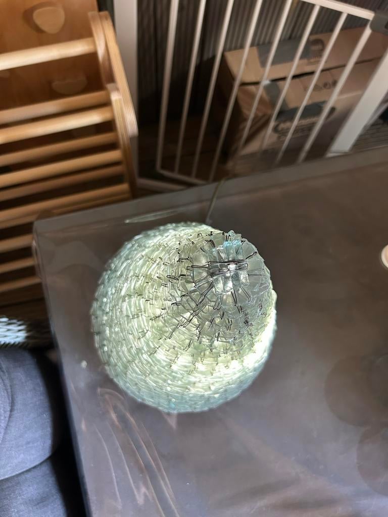 Glazen Decoratie lamp, Huis en Inrichting, Lampen | Tafellampen, Ophalen, Zo goed als nieuw, Glas, 50 tot 75 cm