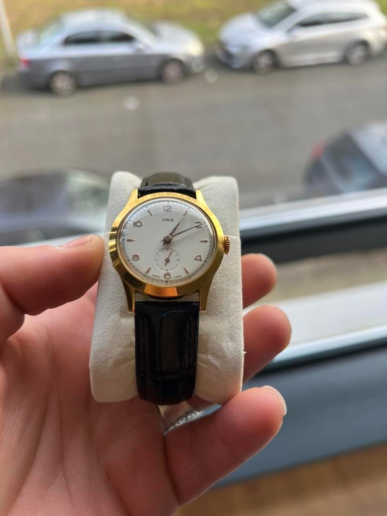Oris vintage, Sieraden, Tassen en Uiterlijk, Horloges | Antiek, Overige merken, Verguld, Goud, 1960 of later