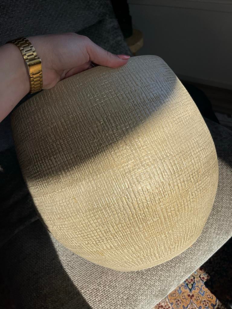 Beige plantenpot Ø30cm, 30cm hoog, Tuin en Terras, Bloempotten, Overige materialen, Gebruikt, Rond, Binnen