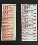 Lot Biljetten Mongolië, Opeenvolgend Serie Nr., Ophalen of Verzenden